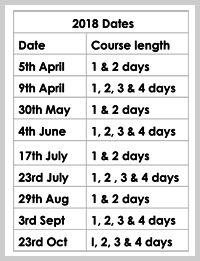 painting courses and workshop dates 2018