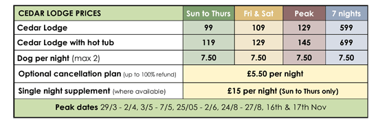 2018cedasr lodge prices Old Oaks